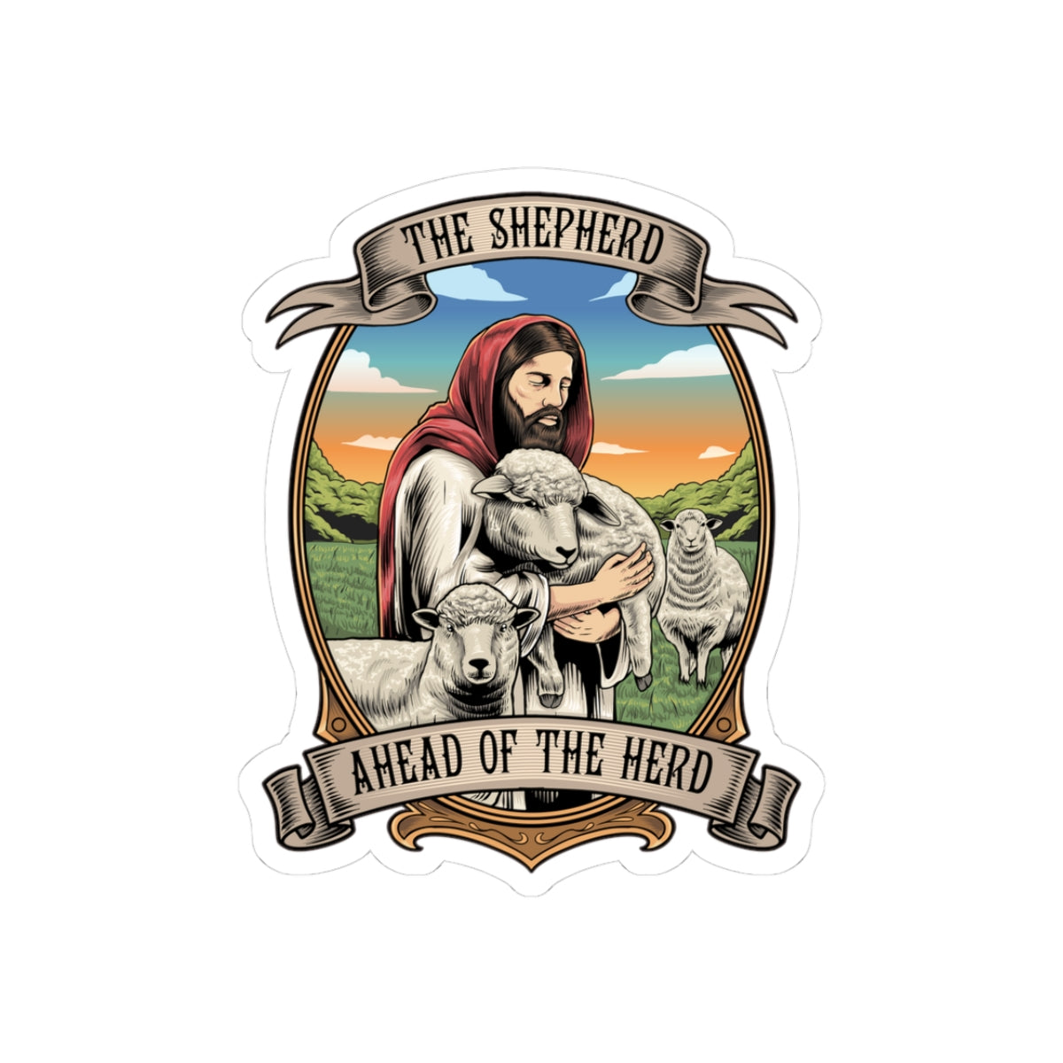Vintage The Good Shepherd Kiss-Cut Stickers