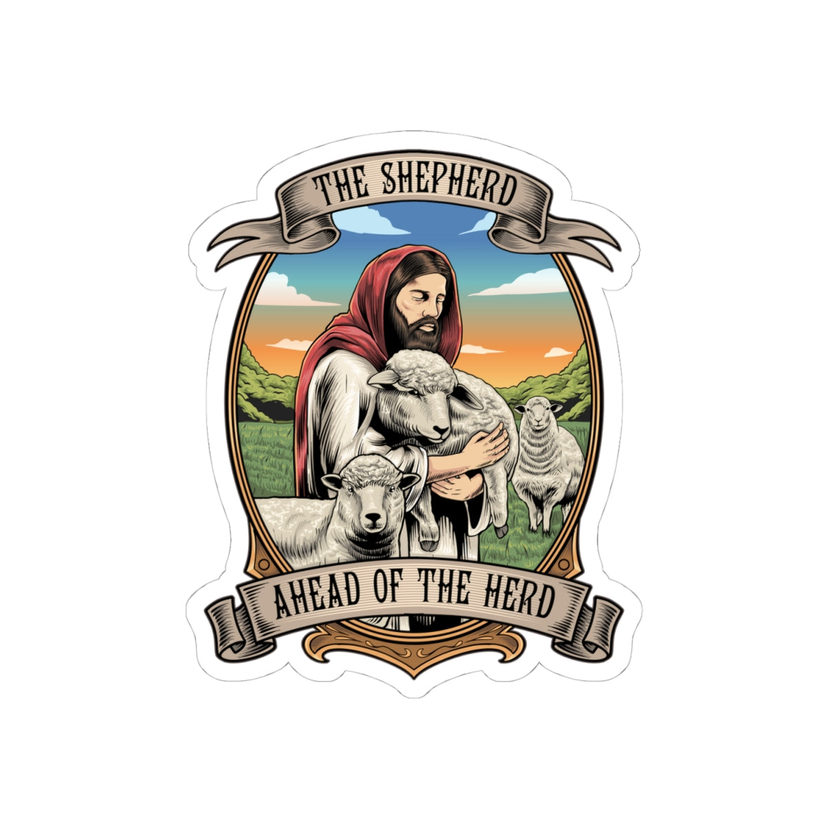 Vintage The Good Shepherd Kiss-Cut Stickers